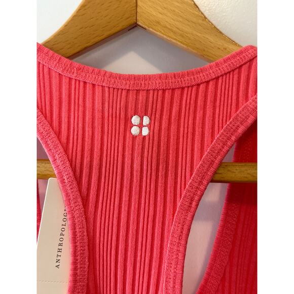 Anthropologie NWT Sweaty Betty Pink Ribbed Tank Midi Dress Size Large - Picture 6 of 10